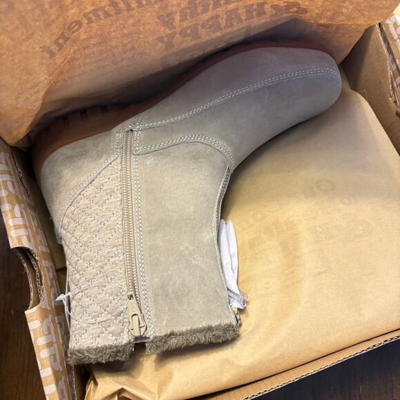 Propet Delaney Mid Zip Boots 6 NWT 6W Wide Quilted Tan Sand NWT Mid Calf Suede - Picture 6 of 8